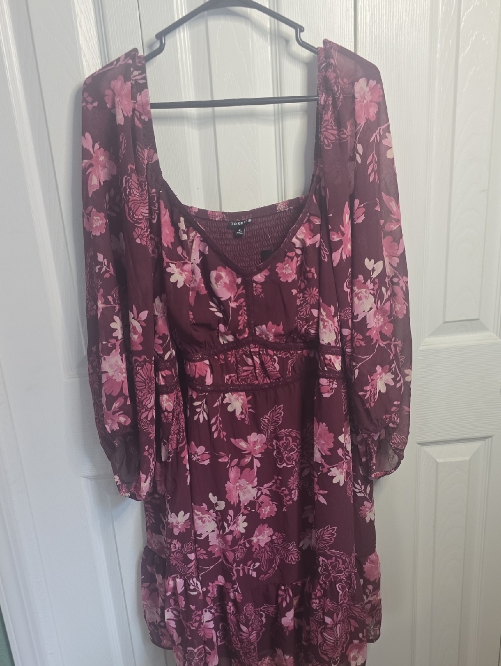 torrid Burgundy Smocked Top
